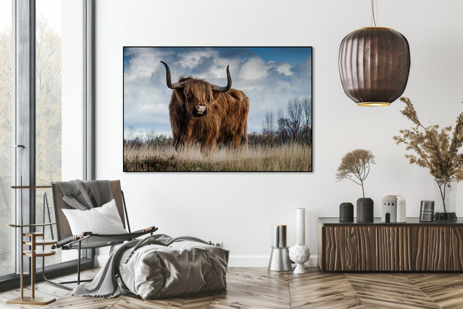 Schotse hooglander in de natuur - AkoestischeMuur