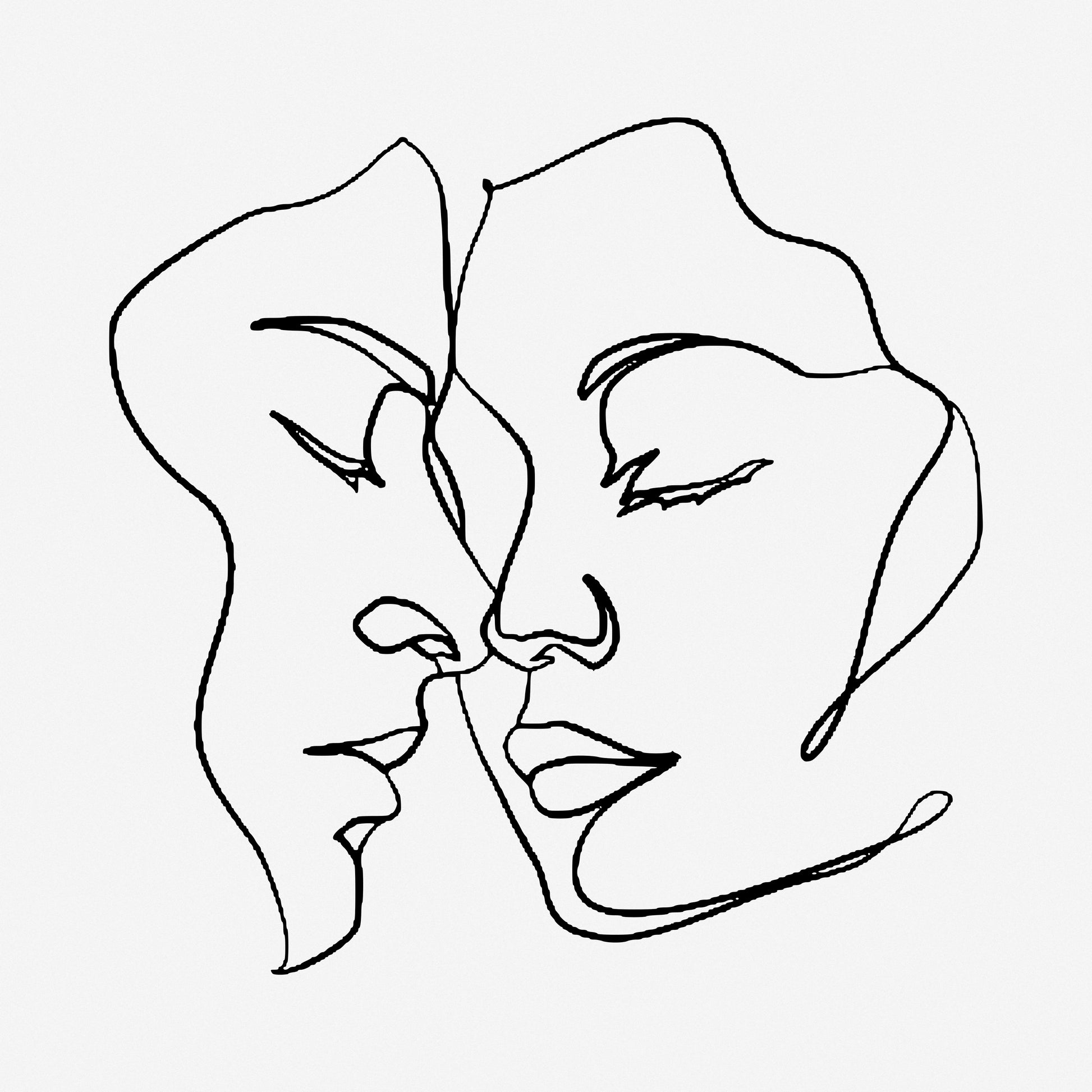 Twee vrouwen - 1 lijn tekening - AkoestischeMuur