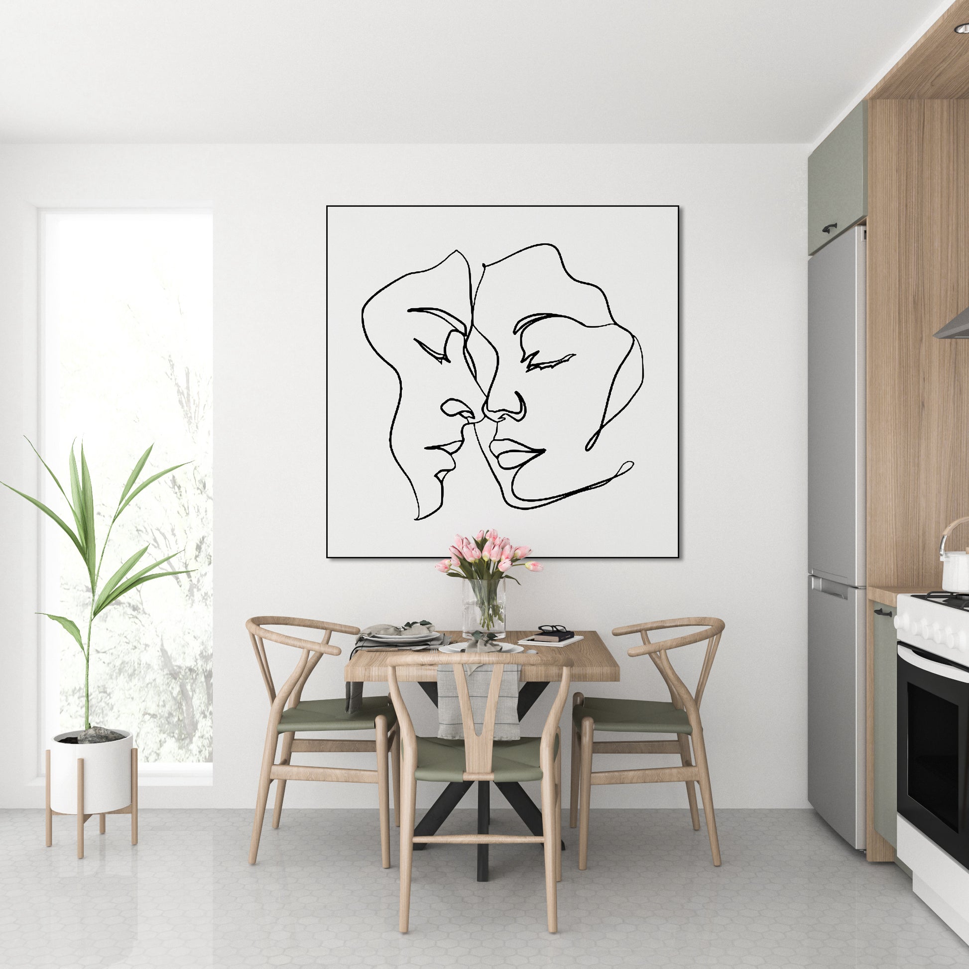 Twee vrouwen - 1 lijn tekening - AkoestischeMuur