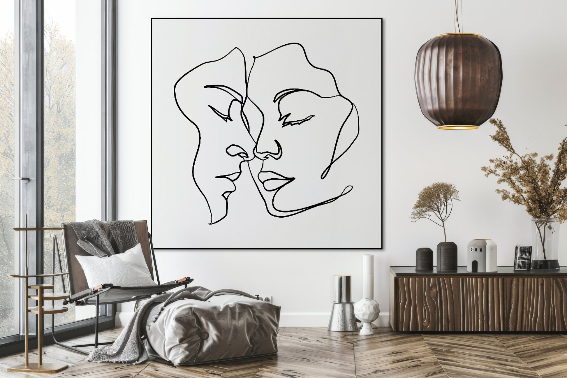 Twee vrouwen - 1 lijn tekening - AkoestischeMuur