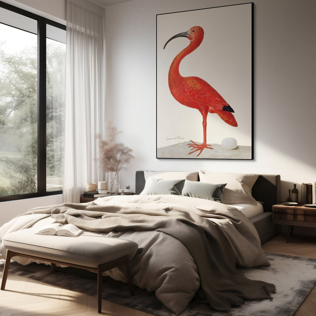 Flamingo met ei - Sibylla Merian - AkoestischeMuur