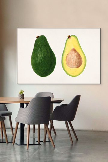 Akoestisch advocado schilderij in restaurant