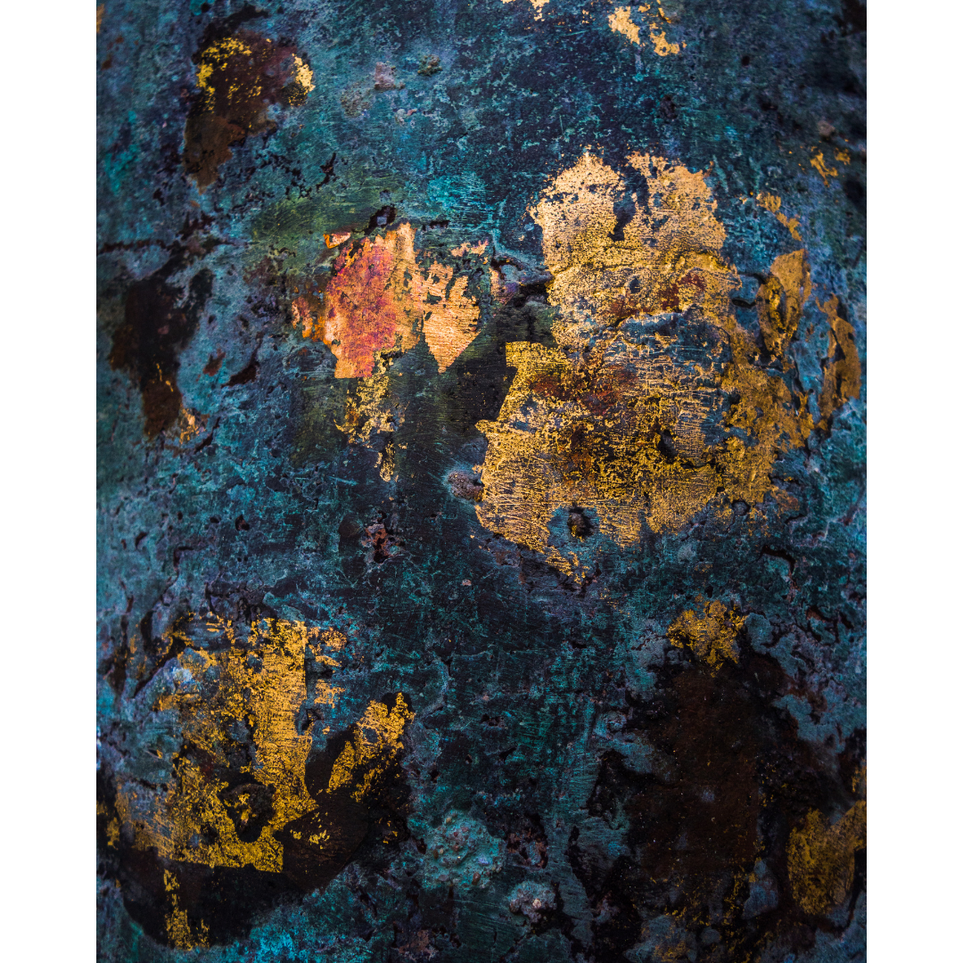 Abstract blauw goude zee - AkoestischeMuur