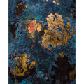 Abstract blauw goude zee - AkoestischeMuur
