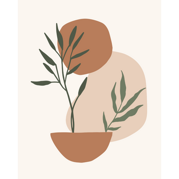 Bohemian plant in aarde tinten - AkoestischeMuur