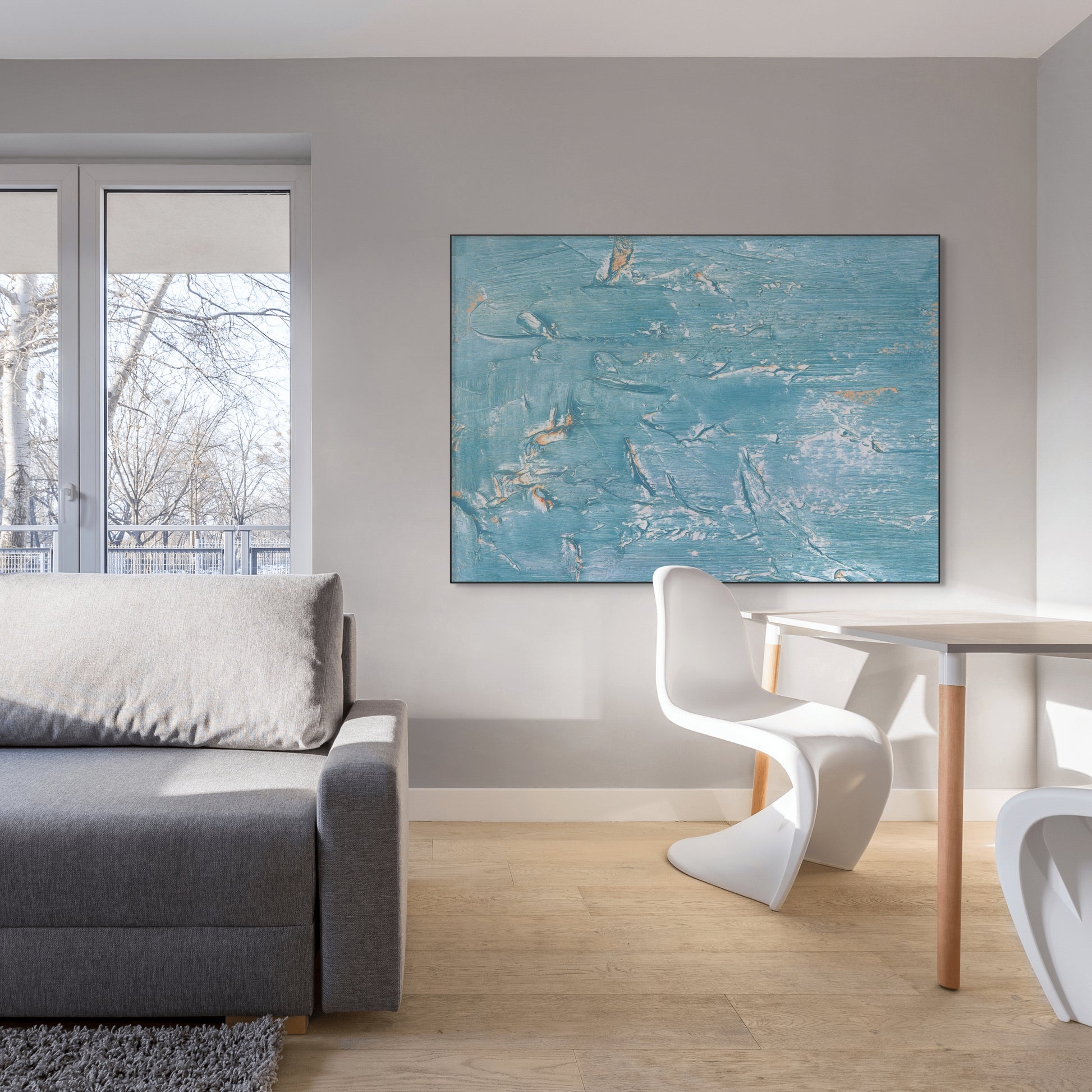 Abstract blauwe zee - AkoestischeMuur
