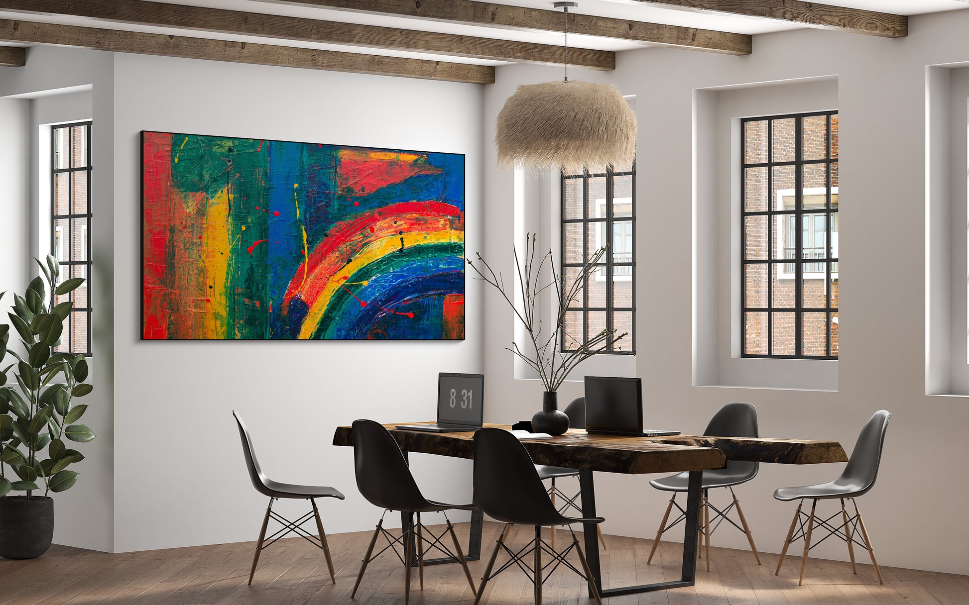 Abstract kleurrijke regenboog - AkoestischeMuur