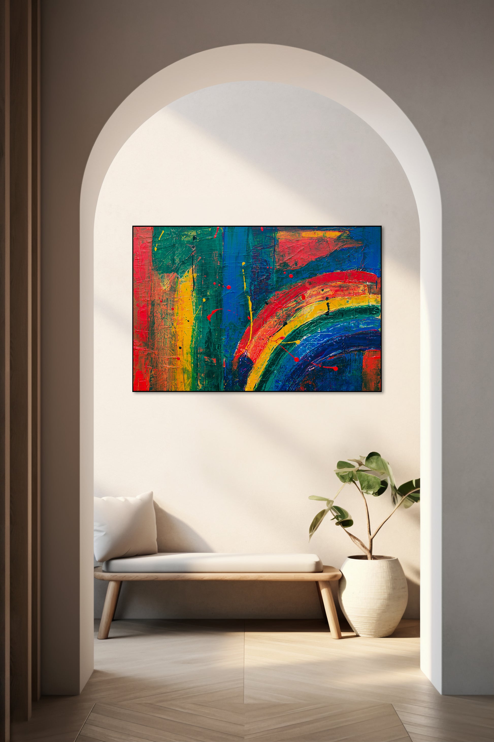 Abstract kleurrijke regenboog - AkoestischeMuur