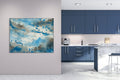 Abstract waterverf blauwe wolken - AkoestischeMuur