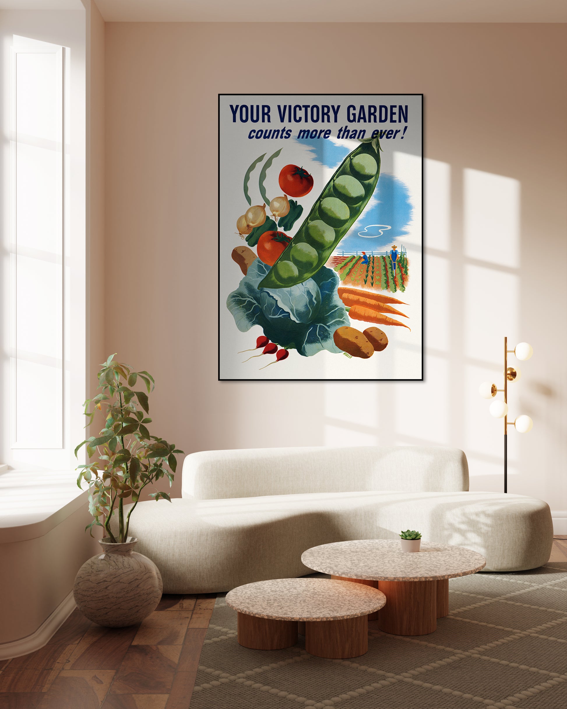akoestisch schilderij - Victory garden - Woonkamer