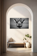 Giraffe close-up zwart wit - AkoestischeMuur
