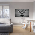 Giraffe close-up zwart wit - AkoestischeMuur