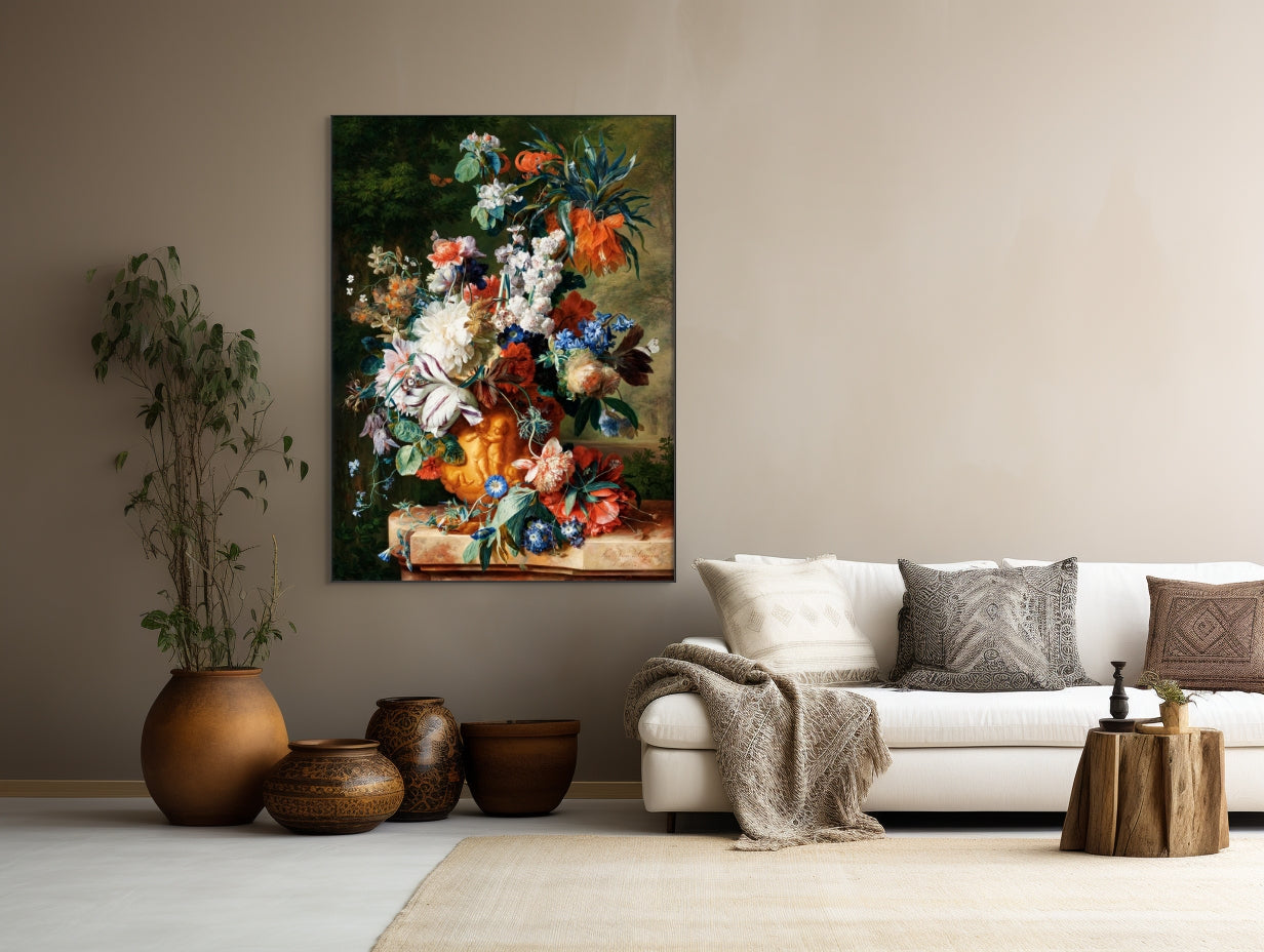 Bloemen bouquet in urn - Jan van Hysum - AkoestischeMuur