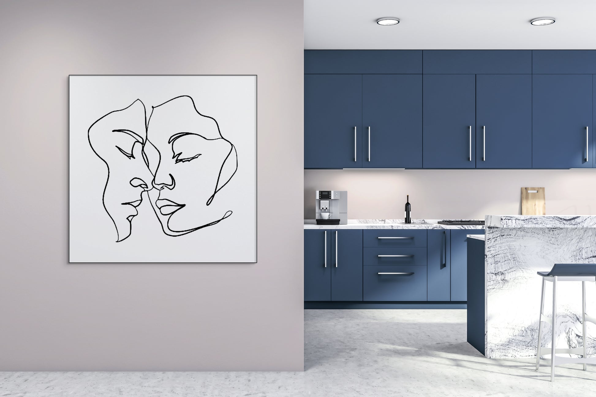 Twee vrouwen - 1 lijn tekening - AkoestischeMuur